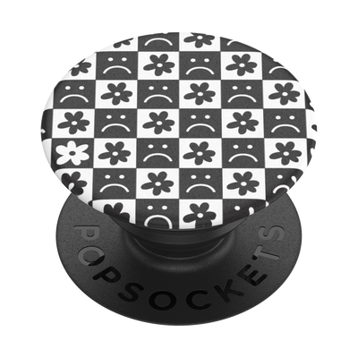 黑白格 Emoji EMO CHECKER B&W, PopSockets