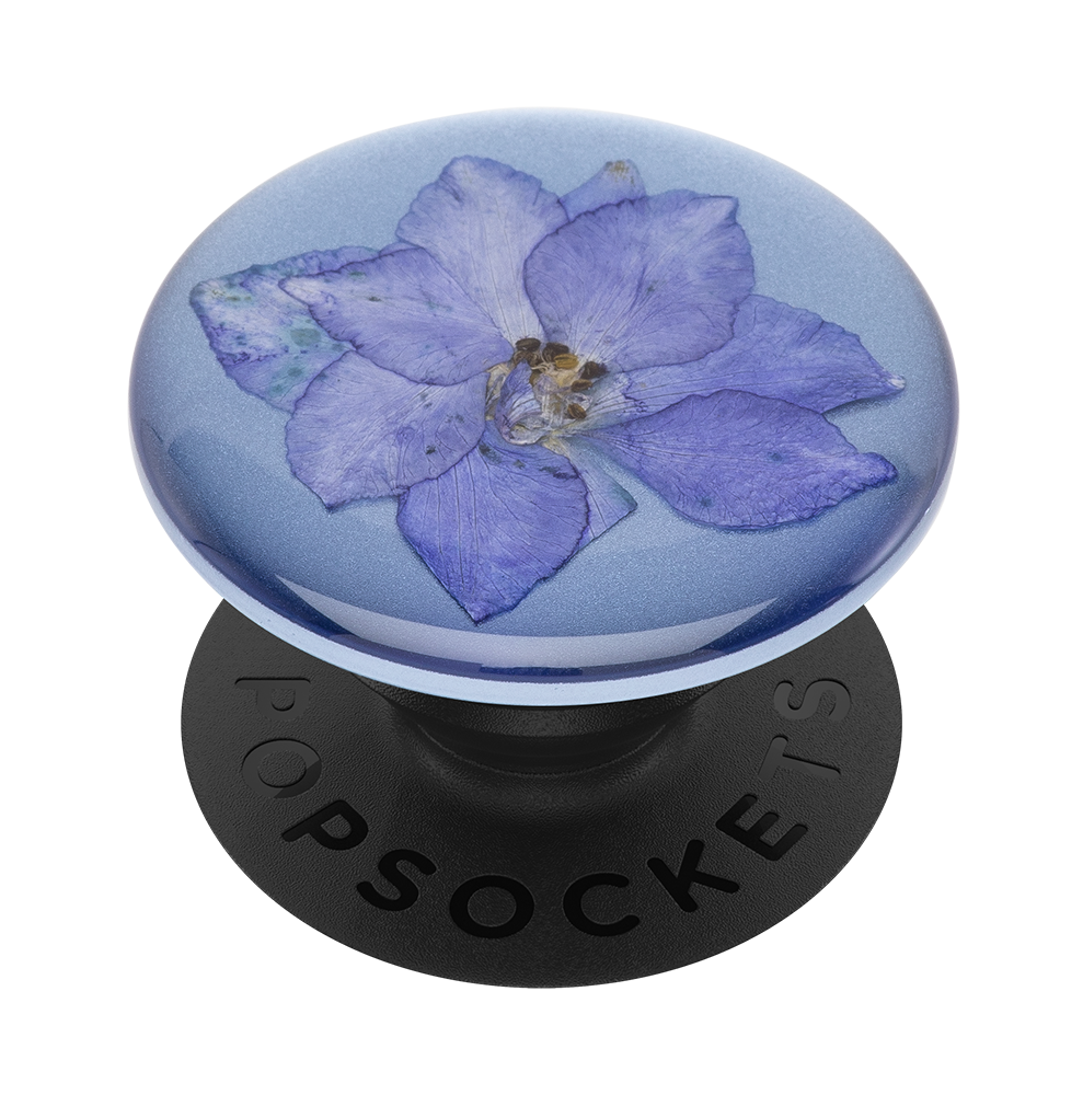 Pressed Flower Larkspur Purple 藍翠雀壓花 <可替換泡泡帽>, PopSockets