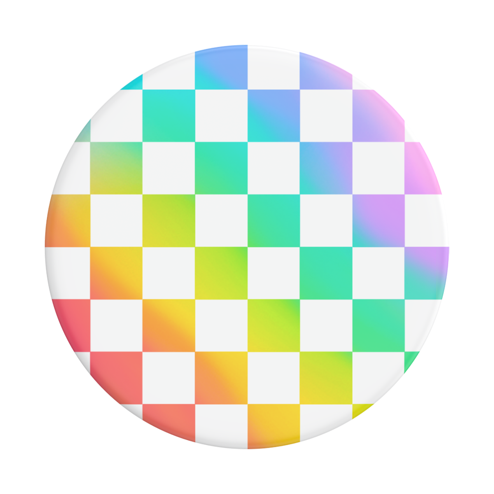 Rainbow Checker 彩虹格紋 <可替換泡泡帽>, PopSockets
